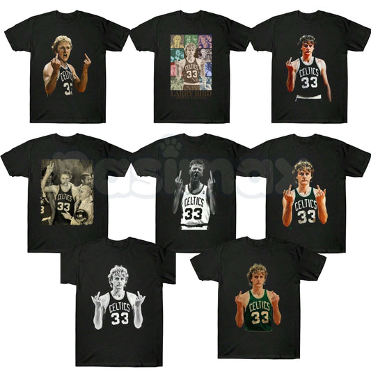 Larry Bird Retro 90s Graphic T-Shirt – Vintage Boston Basketball Men's Tee, Premium 100% Cotton Hardwood Legend Top, Soft Lived-In Heavyweight Sportswear Heritage Shirt, Made in USA-Pasimax