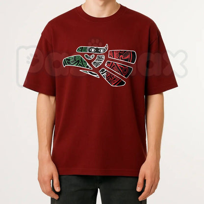 Latino Heritage Mexico Eagle Tribal Art T-Shirt – Bold Mexican Flag Tattoo Graphic Tee, Premium Men's Cultural Streetwear Shirt-Pasimax