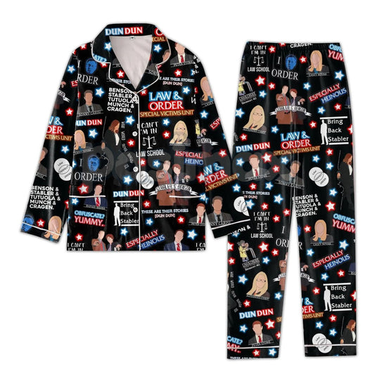 Law & Order Pajamas Set - Movie Christmas Sleepwear for Women, Comfortable Loungewear, Holiday Gift-Pasimax