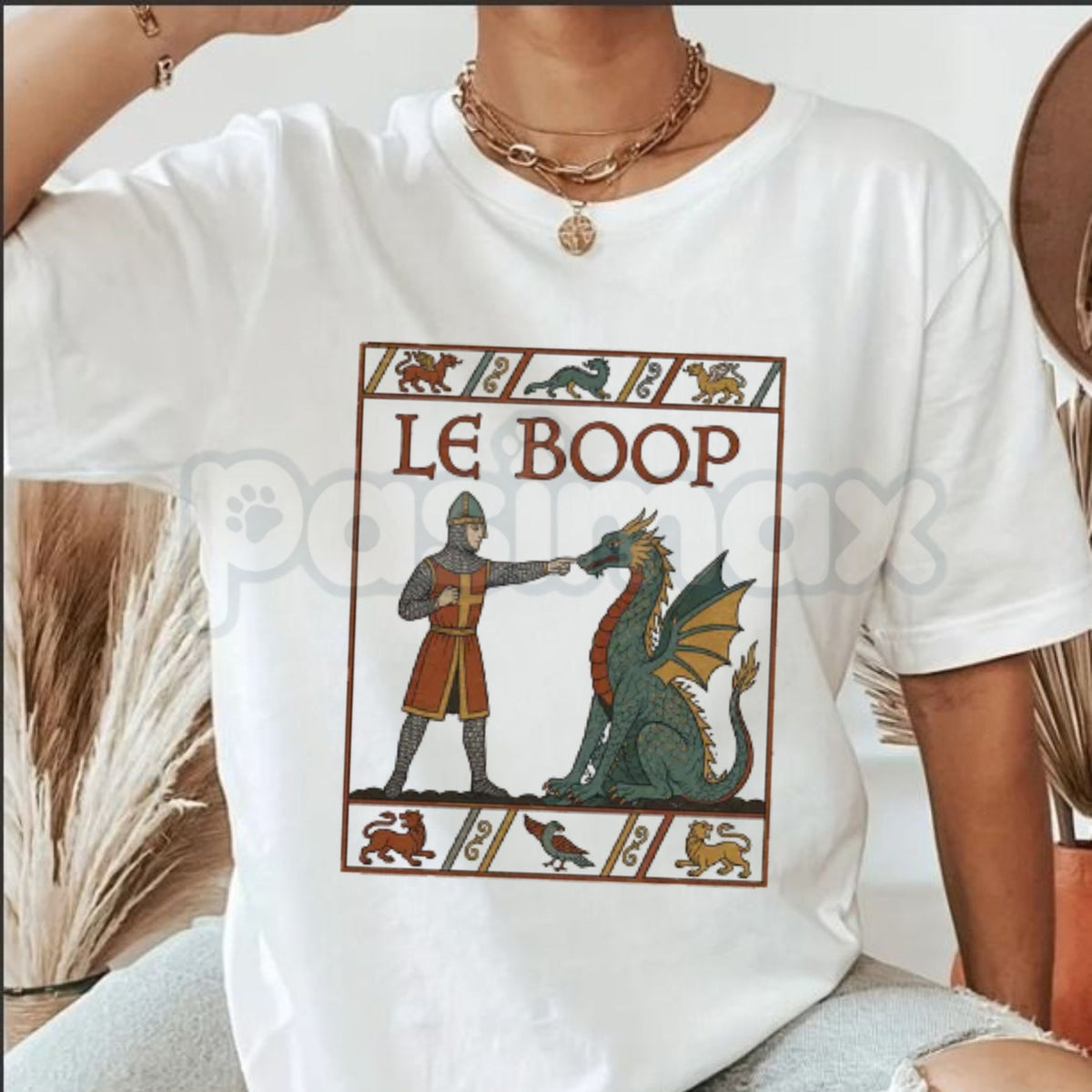Le Boop T-Shirt – Funny Medieval Dragon Knight Fantasy Humor Graphic Tee-Pasimax