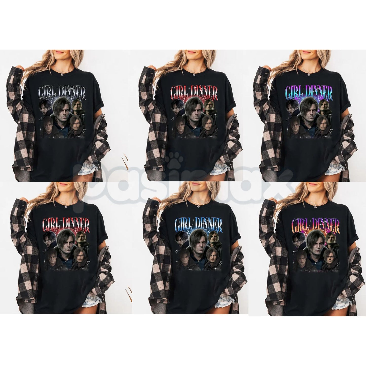 Leon S. Kennedy "Girl Dinner" T-Shirt - Resident Evil 9 Requiem Horror Graphic Tee, Premium 100% Cotton RE4 Remake Fan Gift, Survival Horror Meme Apparel, Soft Lived-In Heavyweight Leon Kennedy Top, Made in USA Gamer Aesthetic Shirt-Pasimax