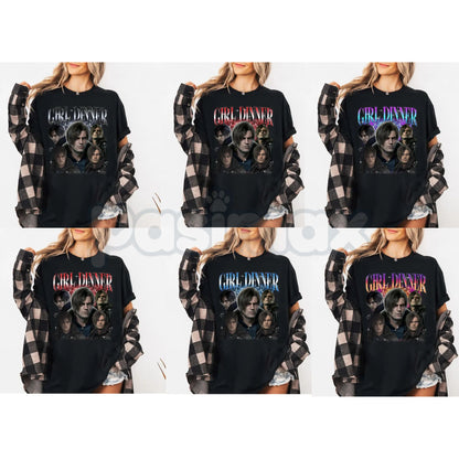 Leon S. Kennedy "Girl Dinner" T-Shirt - Resident Evil 9 Requiem Horror Graphic Tee, Premium 100% Cotton RE4 Remake Fan Gift, Survival Horror Meme Apparel, Soft Lived-In Heavyweight Leon Kennedy Top, Made in USA Gamer Aesthetic Shirt-Pasimax