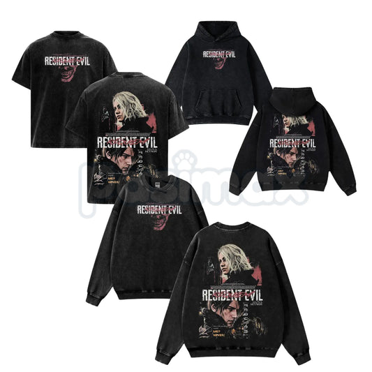 Leon S. Kennedy Operative Tee – Resident Evil Requiem RE9 Double-Sided Washed Cotton Oversized Graphic Shirt-Pasimax