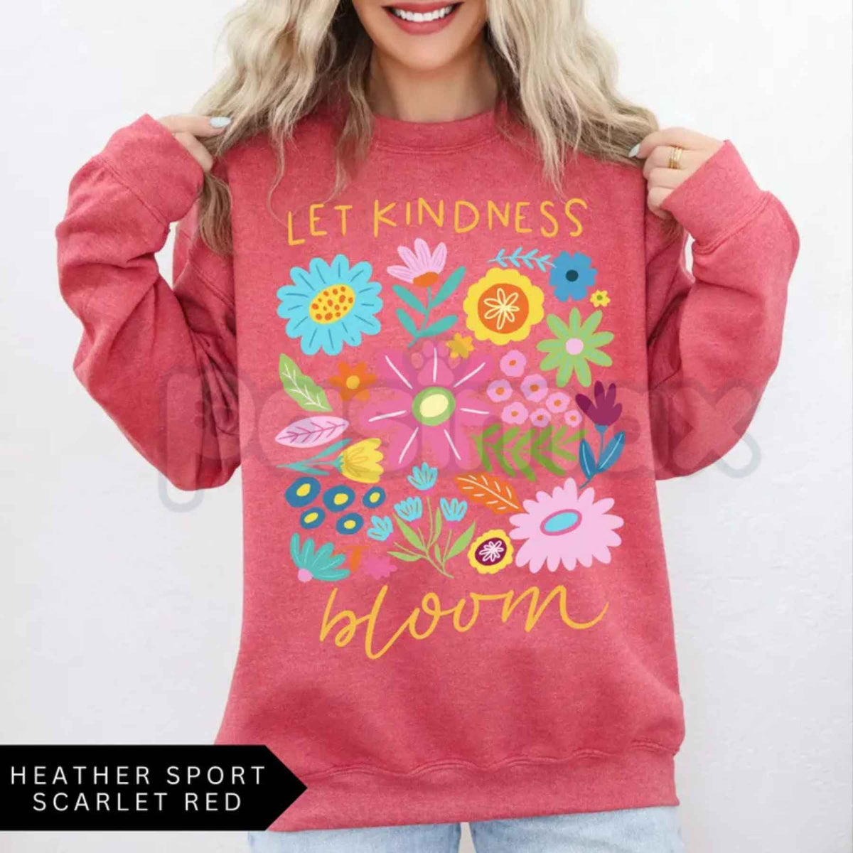 Let Kindness Bloom Sweatshirt | Mental Health Retro Floral Kindness Crewneck-Pasimax