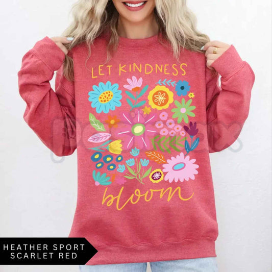 Let Kindness Bloom Sweatshirt | Mental Health Retro Floral Kindness Crewneck-Pasimax
