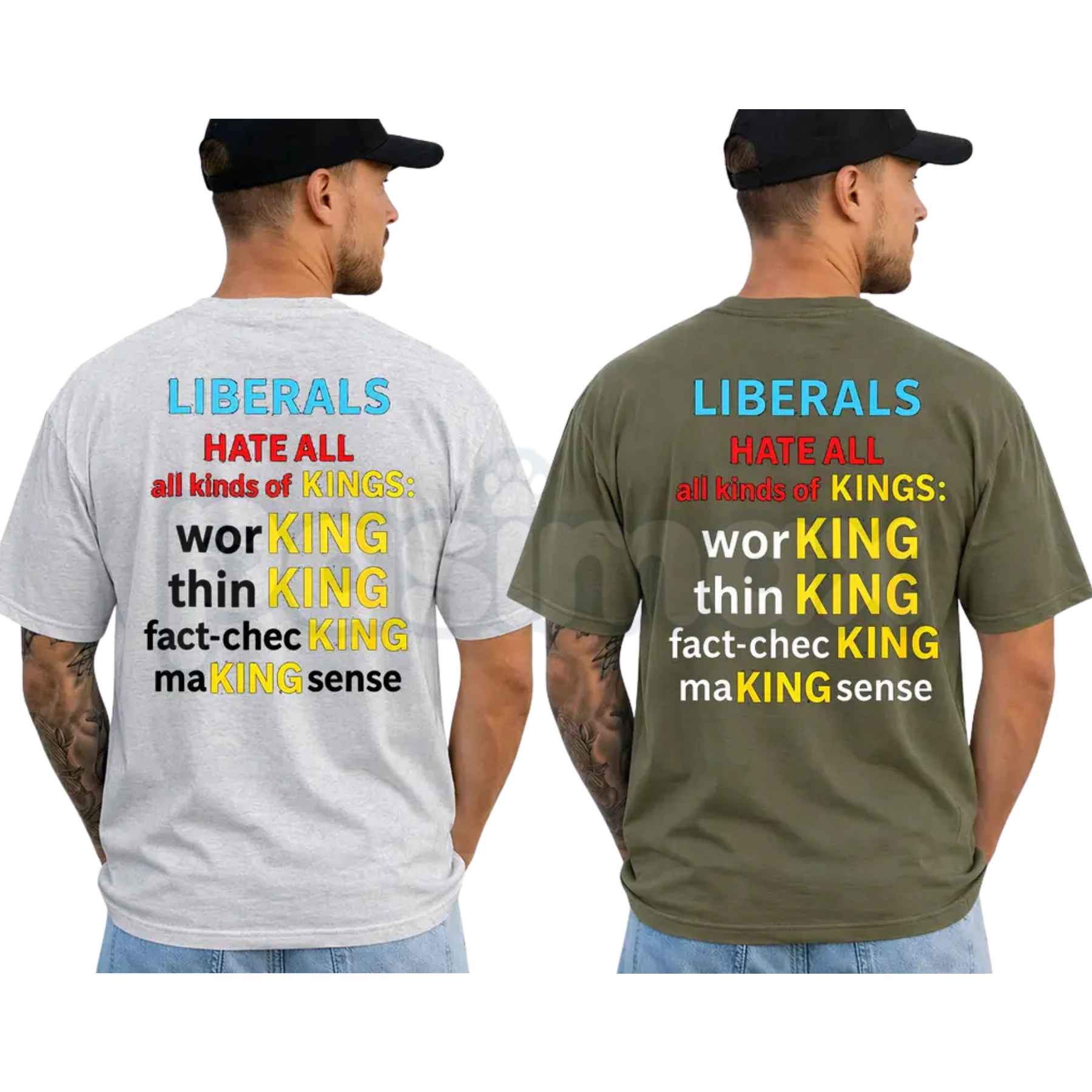Liberals Hate All Kinds of Kings T-Shirt – Political Satire Unisex Cotton Graphic Tee-Pasimax