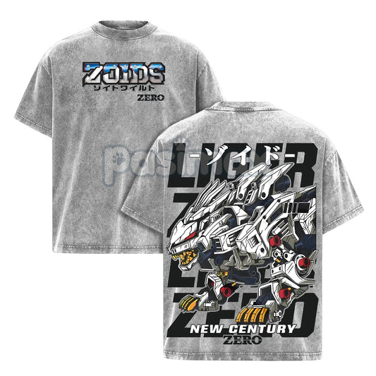 Liger Zero Zoids New Century Zero T-Shirt – Oversized Washed Vintage Anime Tee-Pasimax