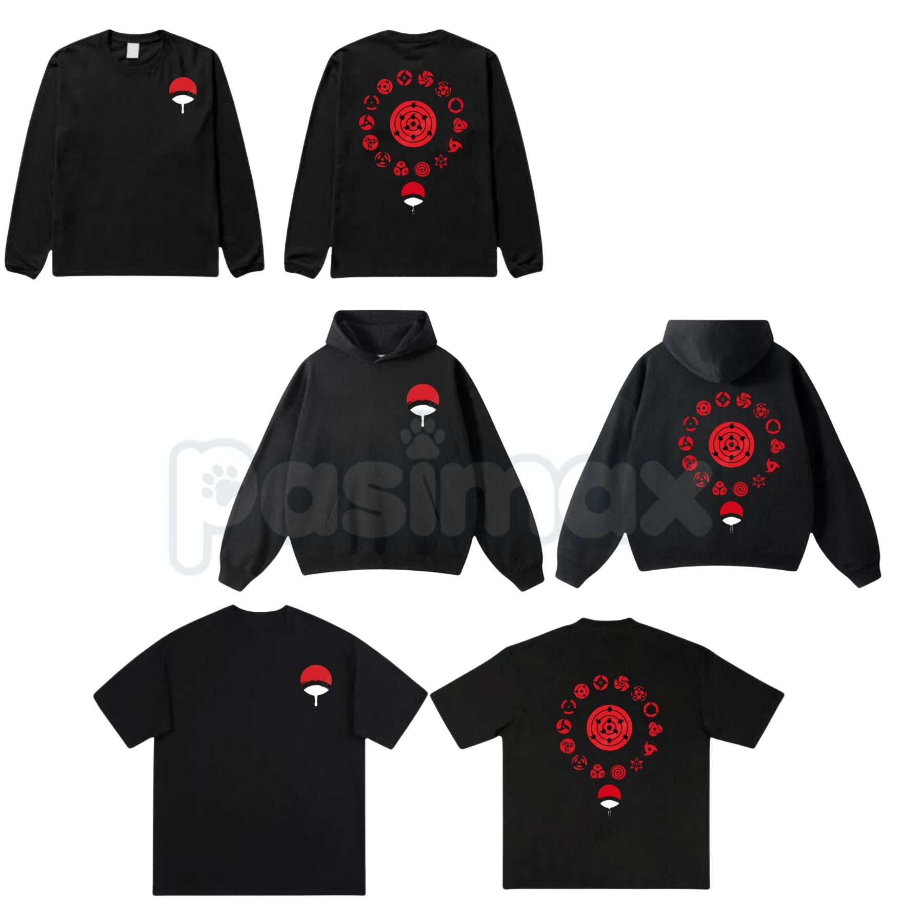 Limited Uchiha Clan Sharingan Eyes – Naruto Shippuden Hoodie, T-Shirt & Sweatshirt Merch-Pasimax