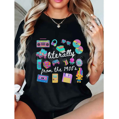 Literally From The 1900s T Shirt – Funny Retro 90s Meme Tee, Sarcastic Millennial Gen X Unisex Classic Vintage Cotton Shirt-Pasimax