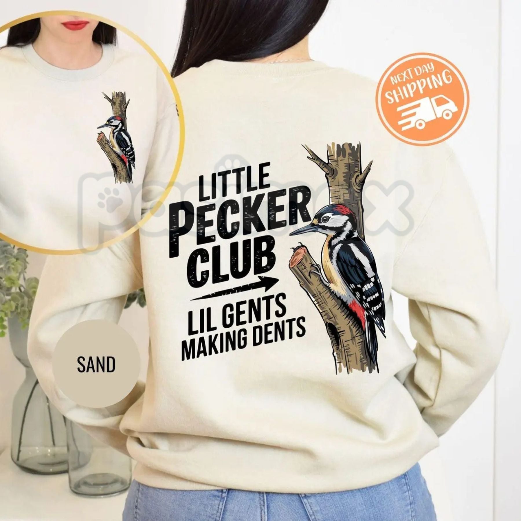 Little Pecker Club Sweatshirt | Lil Gents Making Dents Crewneck | Funny Boy Mom Jumper | Rowdy Toddler Graphic Sweatshirt-Pasimax