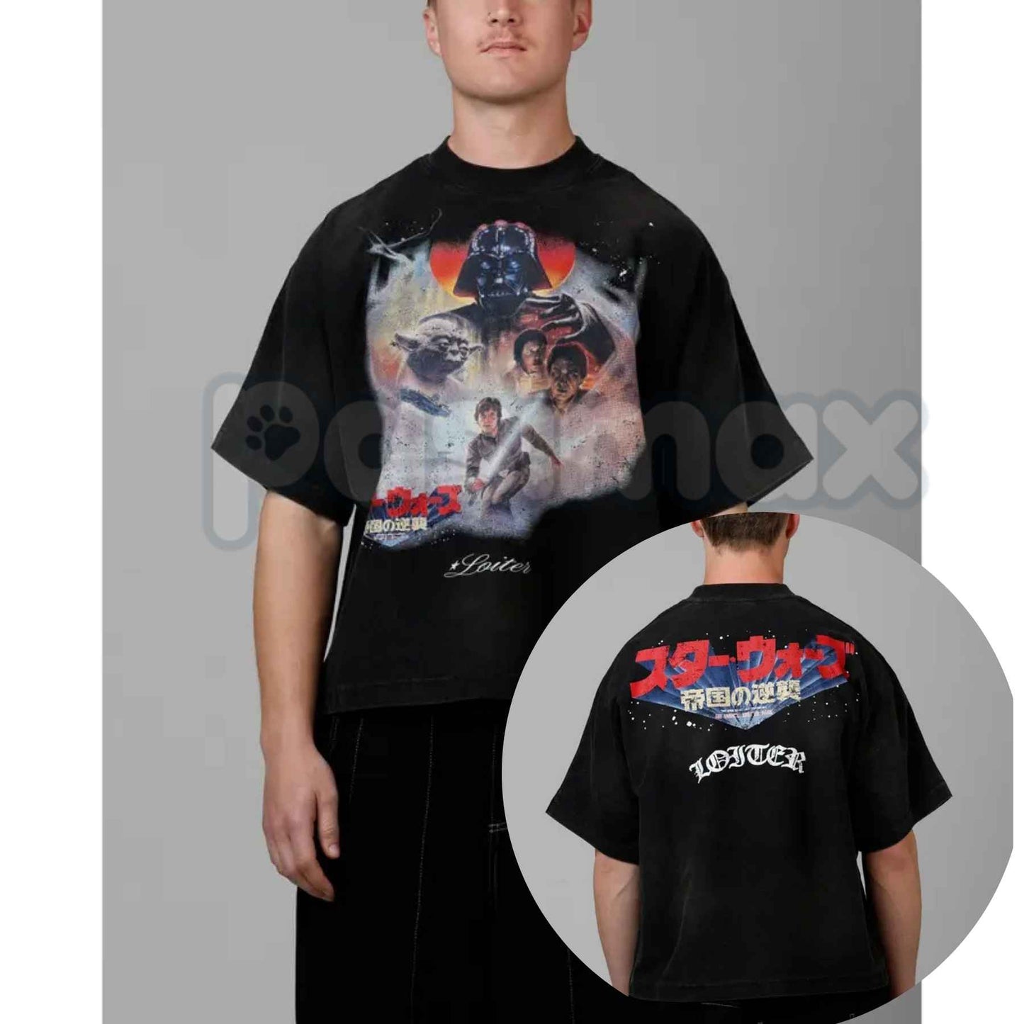 Loiter Star Wars Vintage T-Shirt Washed – Retro Sci-Fi Superhero Graphic Tee, Acid Washed Lightweight Cotton Unisex Streetwear Top-Pasimax