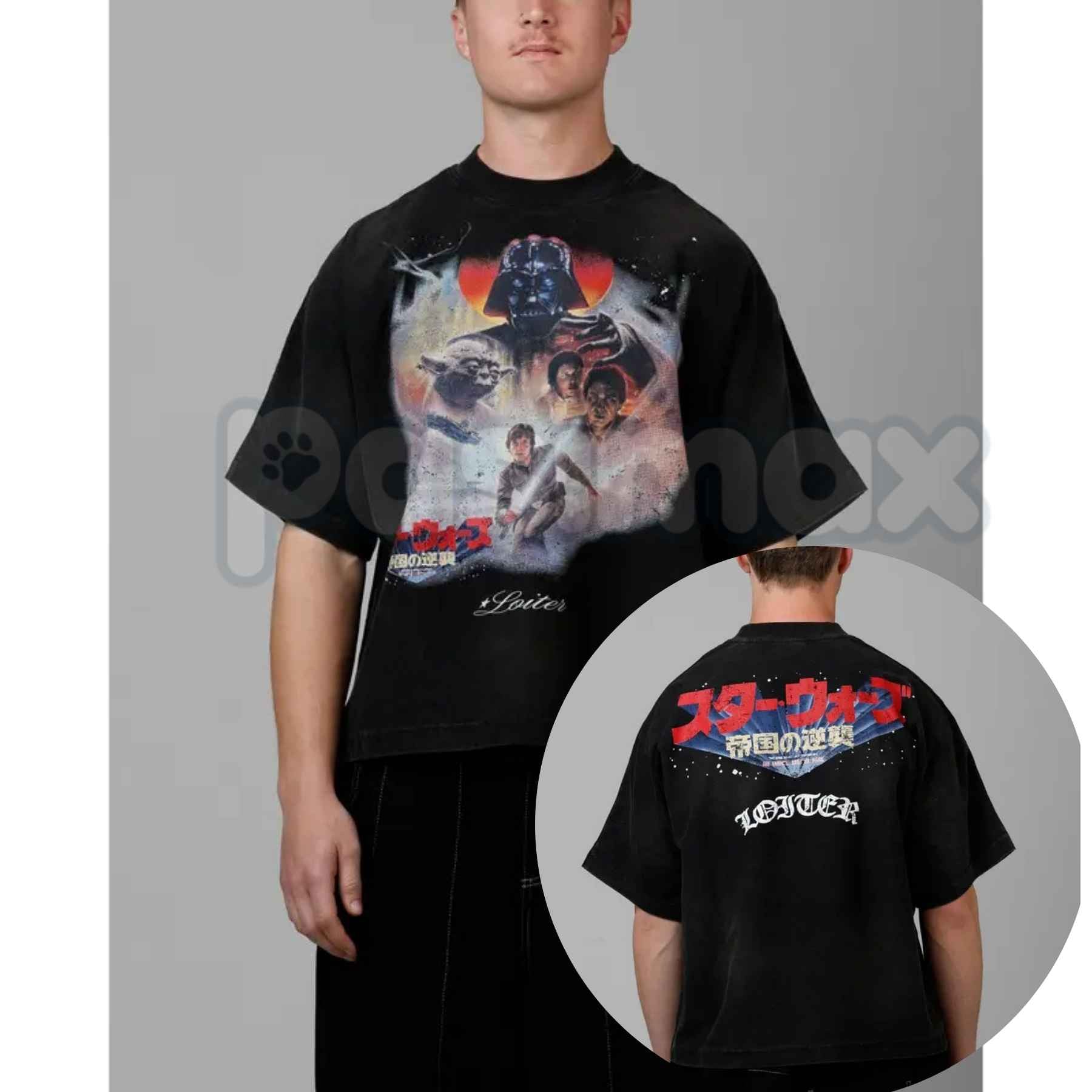 Loiter Star Wars Vintage T-Shirt Washed – Retro Sci-Fi Superhero Graphic Tee, Acid Washed Lightweight Cotton Unisex Streetwear Top-Pasimax