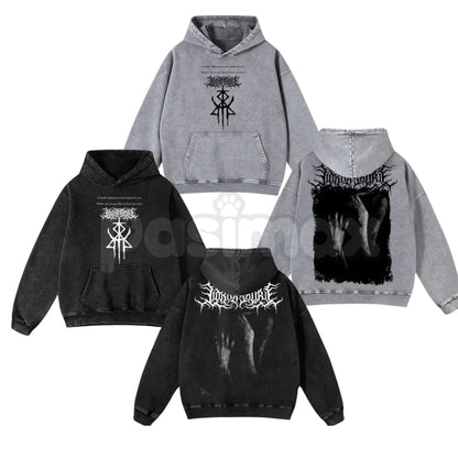 Lorna Shore Pain Remains Hoodie – Dancing Like Flames Washed Heavy Metal Pullover-Pasimax
