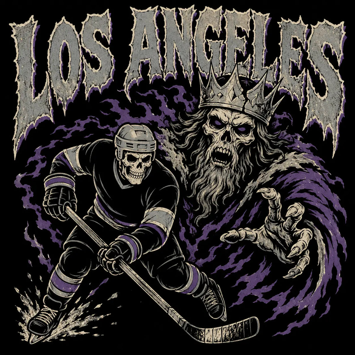 USA 32 Teams Ice Hockey Skull Sweatshirt | Vintage 90s All Team Sport Top