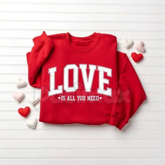 Love Valentines Sweatshirt | Love All You Need Shirt | Womens Valentines Sweatshirt | Romantic Heart Graphic Jumper | Aesthetic Valentine’s Day Gift for Her-Pasimax