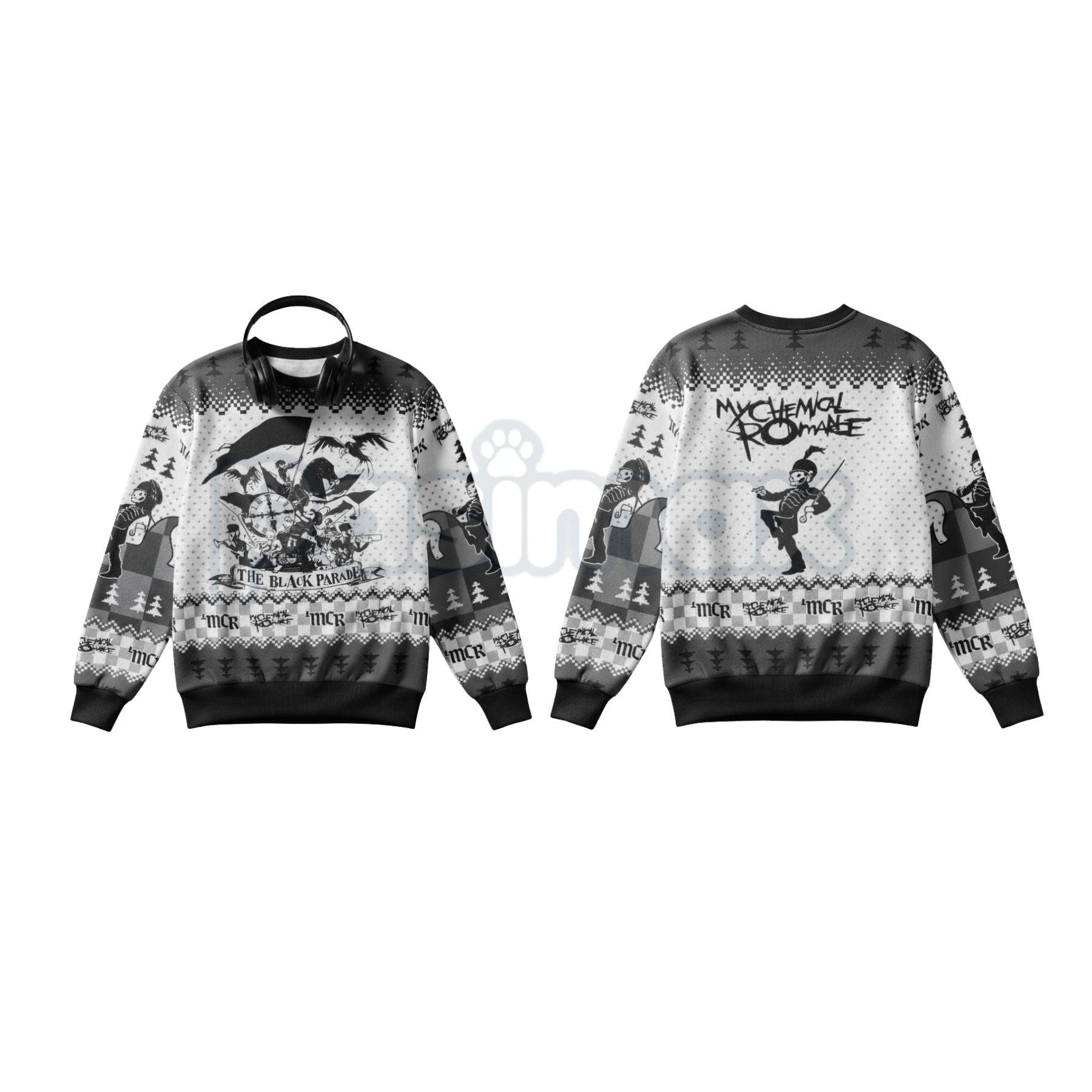 MCR The Black Parade Ugly Christmas Sweater | Emo Rock Band Xmas Crewneck | My Chemical Romance Fan Gift-Pasimax