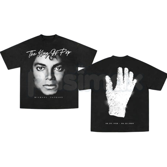 MJ Vintage Pop Music Graphic T-Shirt – Classic King of Pop Retro Tee, Premium 100% Cotton 80s Music Icon Top, Soft Lived-In Heavyweight Legendary Artist Shirt, Made in USA-Pasimax