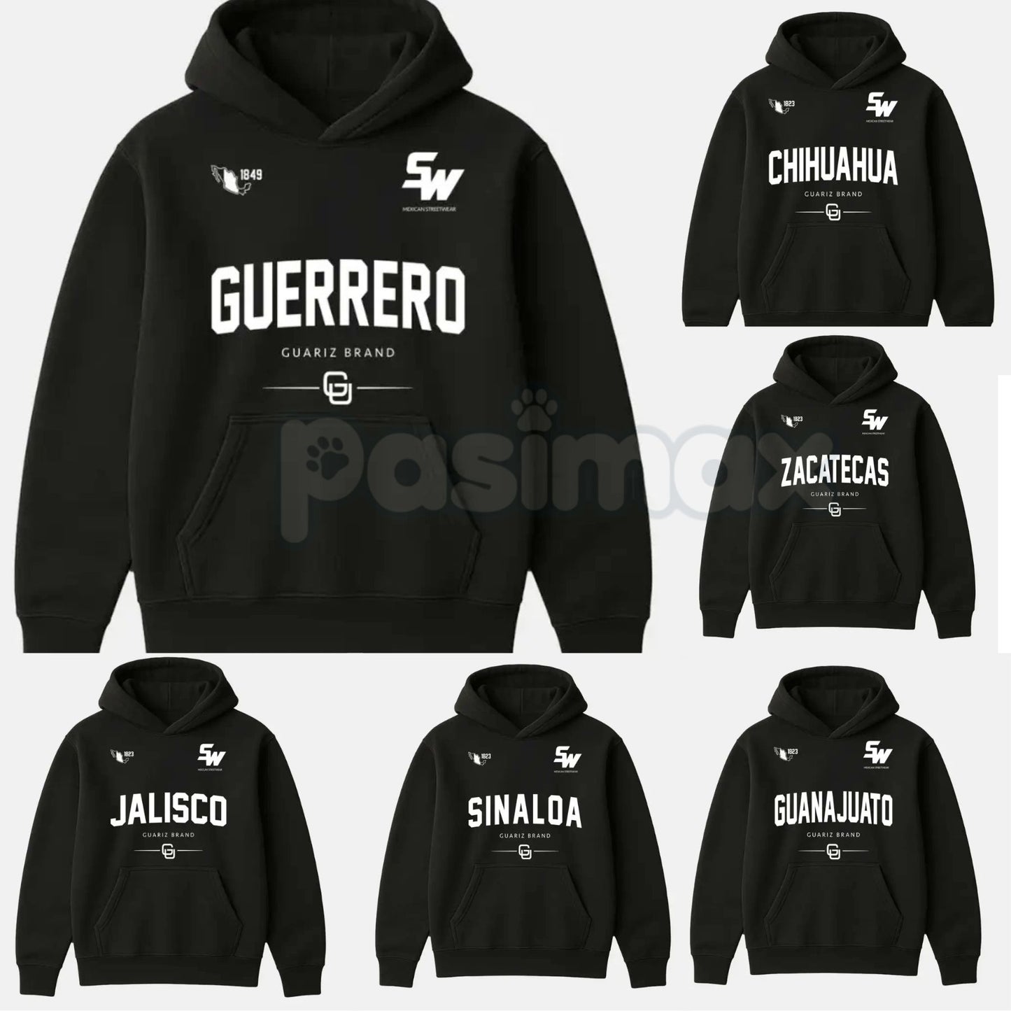 MX STREETWEAR STATE Hoodie – Custom State Pride Pullover, Mexican Culture & Streetwear Graphic Apparel, Unisex-Pasimax