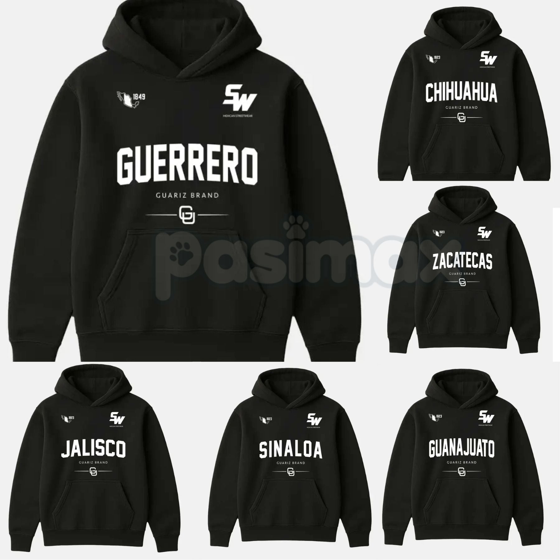 MX STREETWEAR STATE Hoodie – Custom State Pride Pullover, Mexican Culture & Streetwear Graphic Apparel, Unisex-Pasimax