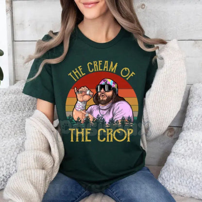"Macho The Cream of The Crop" Retro Graphic Tee - 80s Wrestling Slogan Shirt, Vintage Pop Culture Apparel, Randy Savage Style-Pasimax