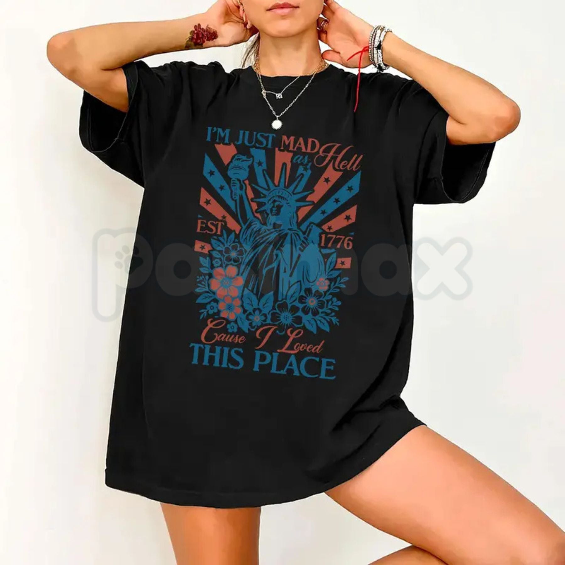 "Mad As Hell" Vintage Patriotic 4th of July T-Shirt – America 250th Anniversary Commemorative Independence Day Graphic Tee-Pasimax