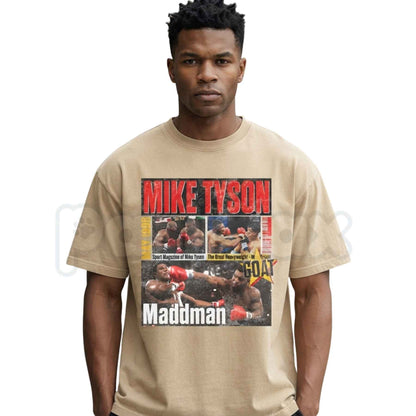 Maddman Tyson Inspired Vintage Graphic T-Shirt – Retro Heavyweight Boxing Unisex Cotton Tee-Pasimax