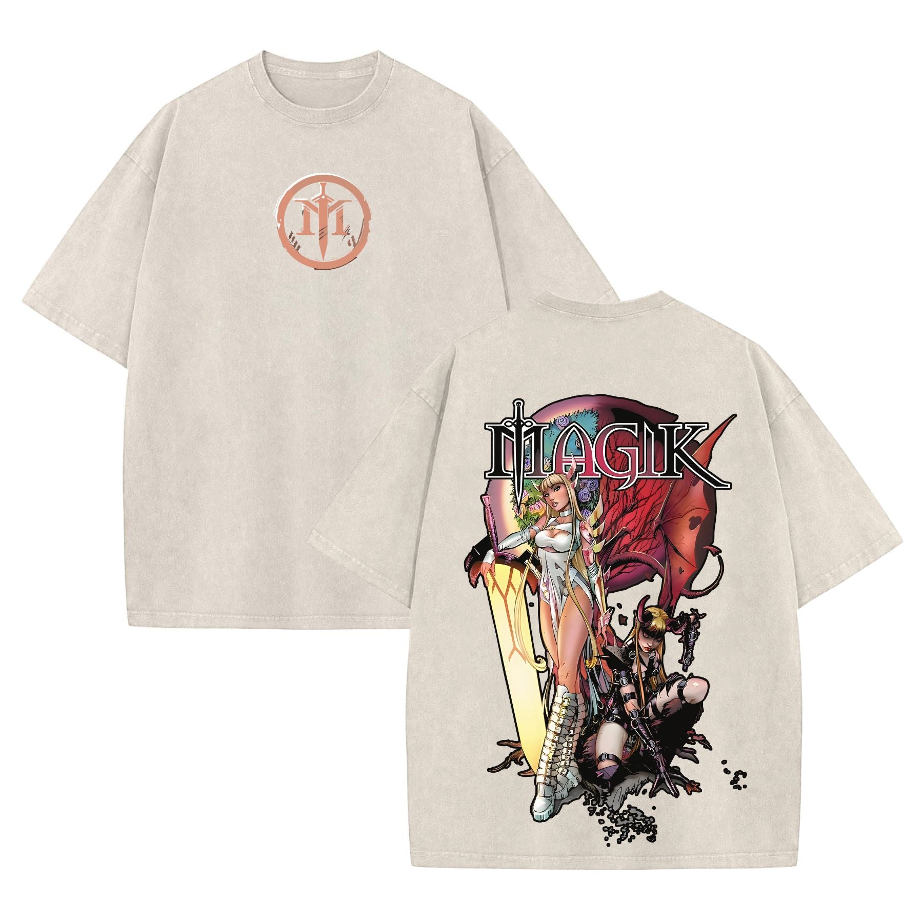 Magik Retro Vintage Comic Wash Tee – Marvel X-Men Mutant T-Shirt for Comic Fans-Pasimax