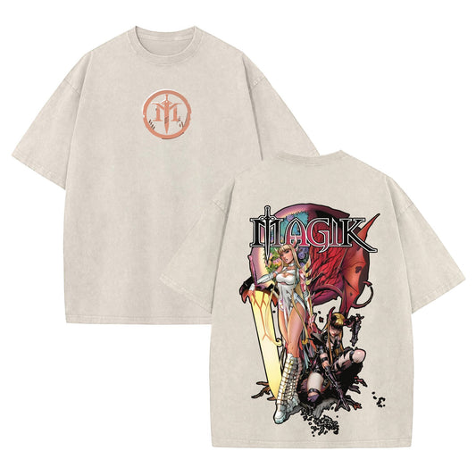 Magik Retro Vintage Comic Wash Tee – Marvel X-Men Mutant T-Shirt for Comic Fans-Pasimax