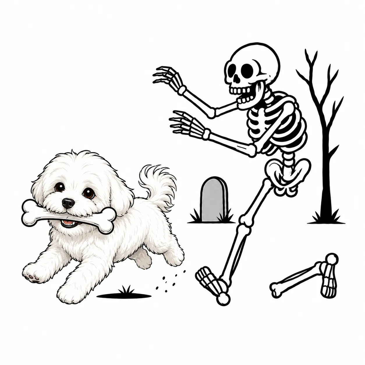 Comfort Colors® Dog Breeds Halloween Skeleton T-Shirt – Funny Spooky Season Pet Lover Graphic Tee, Retro Aesthetic Dog Costume Unisex Top