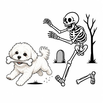 Comfort Colors® Dog Breeds Halloween Skeleton T-Shirt – Funny Spooky Season Pet Lover Graphic Tee, Retro Aesthetic Dog Costume Unisex Top