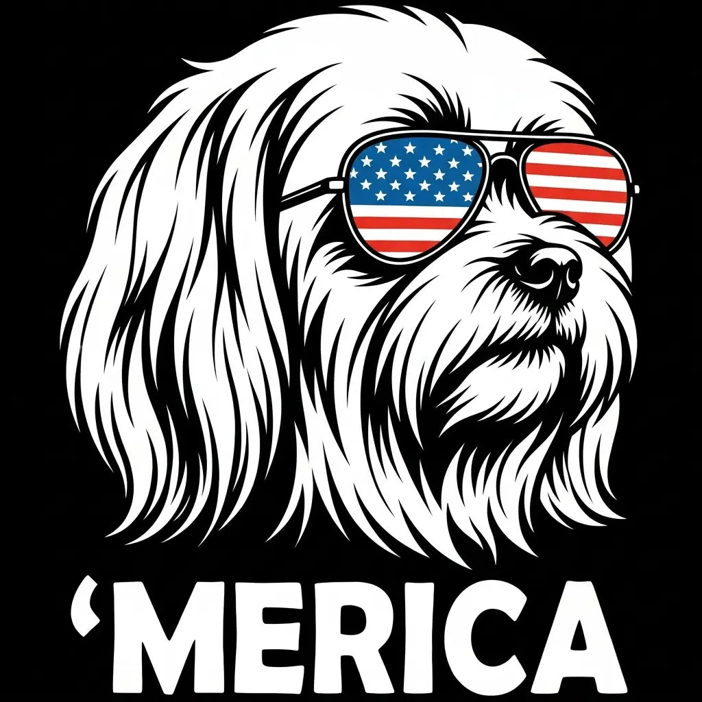 Comfort Colors® Patriotic Dog 4th of July T-Shirt – Funny "Merica" Golden Retriever & Australian Shepherd Shirt, Retro Independence Day Dog Lover Tee