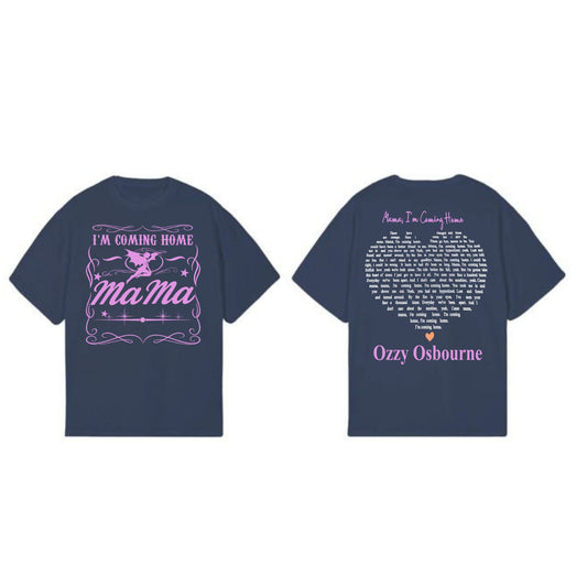 "Mama, I’m Coming Home" Rock Tee - Two-Sided Lyric Tribute T-Shirt, Ozzy Osbourne Fan Apparel-Pasimax