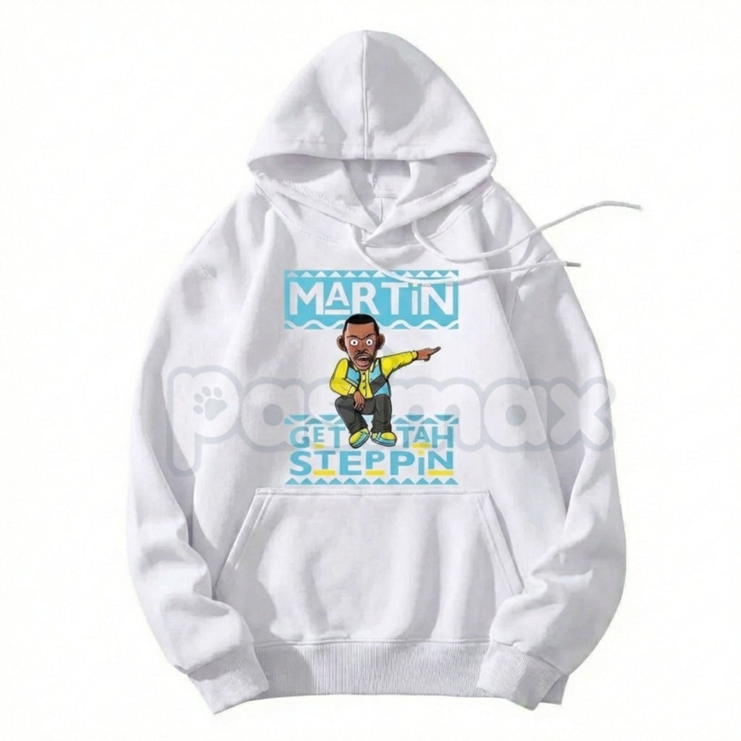 Martin "Get Tah Steppin" 90s Sitcom Hoodie – Vintage Urban Streetwear, Classic Comedy Quote Pullover, Men's Retro Nostalgia Apparel-Pasimax
