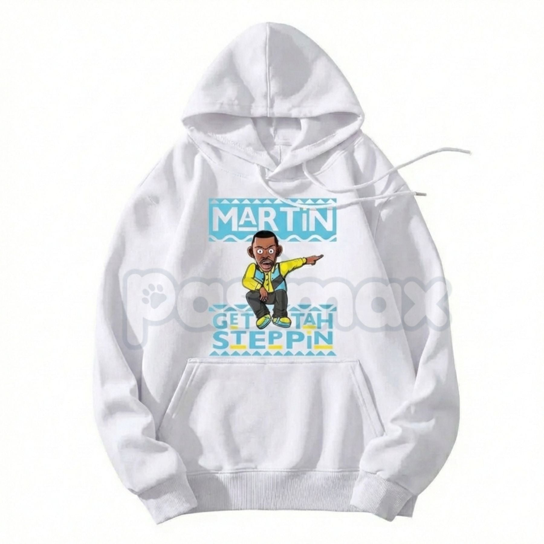Martin "Get Tah Steppin" 90s Sitcom Hoodie – Vintage Urban Streetwear, Classic Comedy Quote Pullover, Men's Retro Nostalgia Apparel-Pasimax