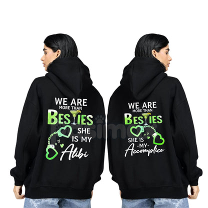 Matching Best Friend Hoodie Set (2 Hoodies) – "We Are More Than Besties" Graphic Fleece Pullover, Casual Unisex Couple Gift-Pasimax