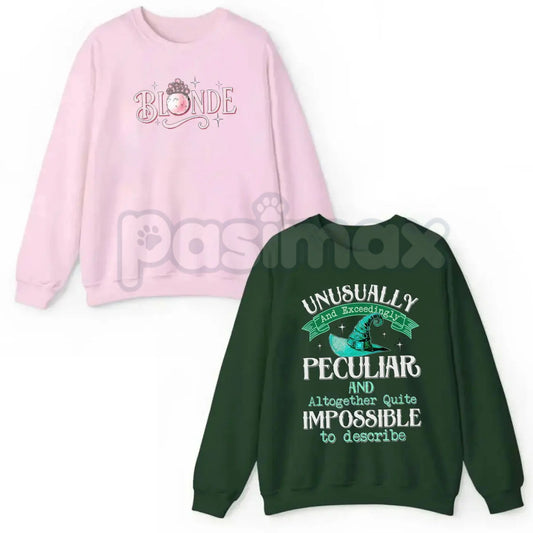 Matching Witchy Couples Sweatshirts | "Good Witch of the North" & "Exceedingly Peculiar" Shirts | Goth Cottagecore Magic Jumper Set-Pasimax