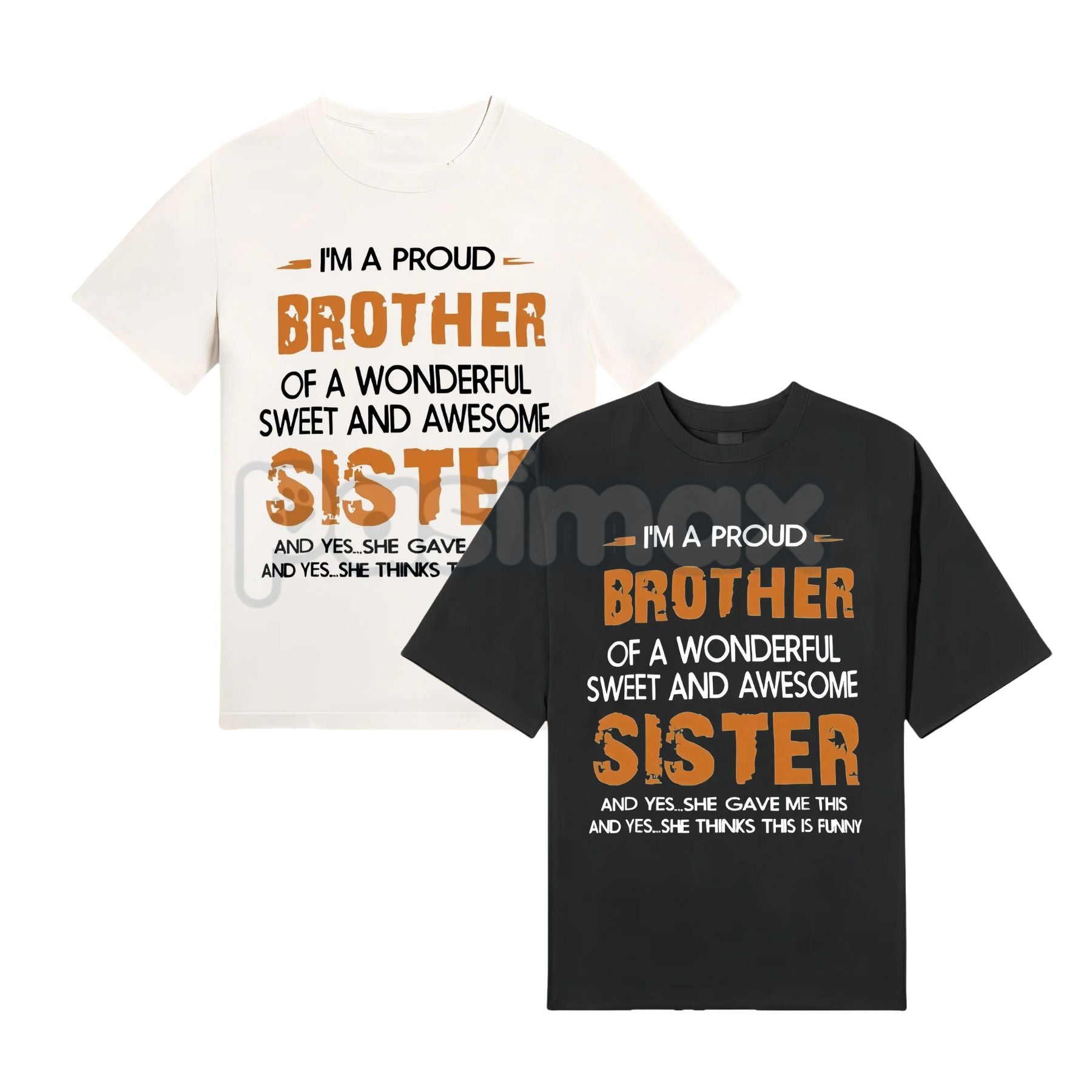 Men's "Brother and Sister" T-Shirt - Proud Sibling Bond Tee, Family Matching Apparel, Brotherhood & Sisterhood Gift-Pasimax