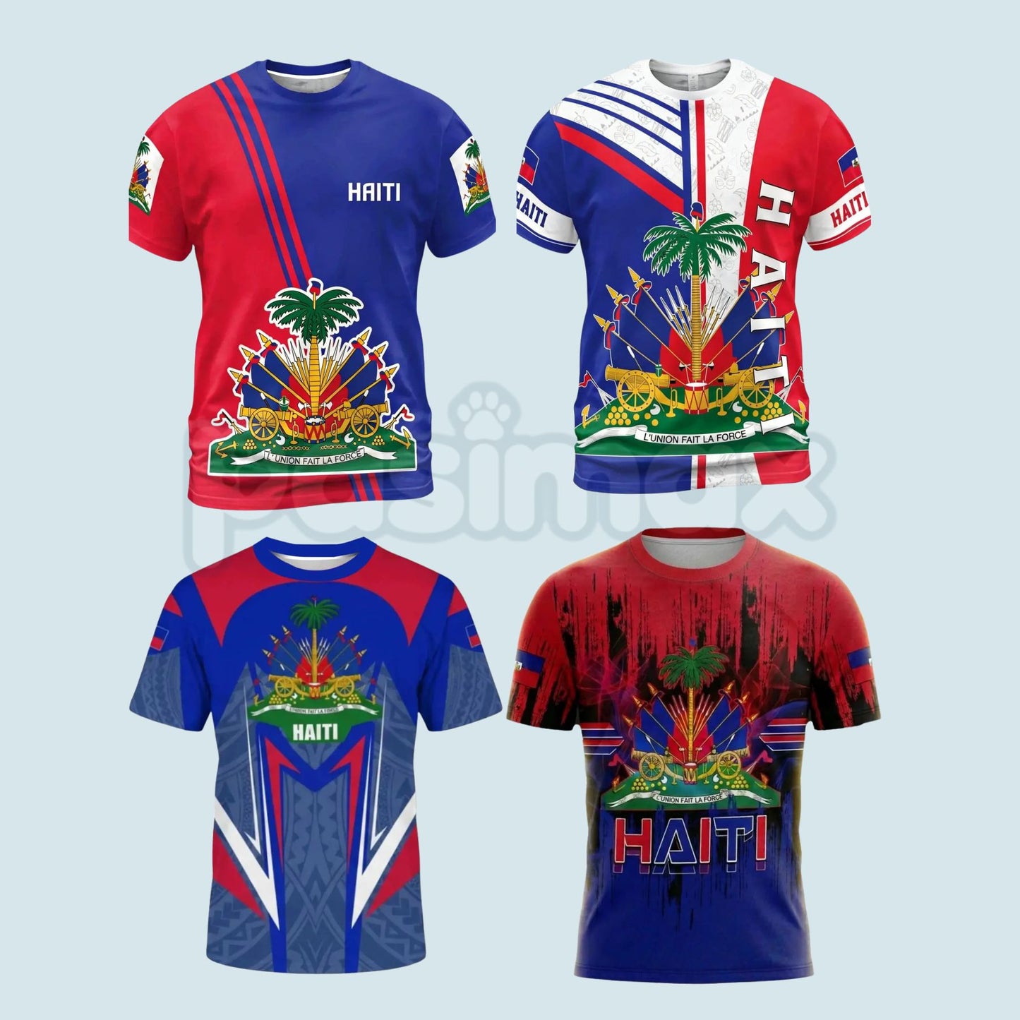 Men's Haiti Football Jersey – Comfortable Ethnic Pattern Sports Shirt, Haitian Pride Fan Apparel-Pasimax