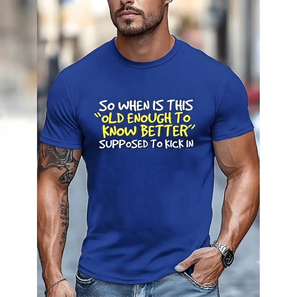 Men's Vintage Cotton Graphic T-Shirt – Funny Retro-Inspired Quote Unisex Tee-Pasimax