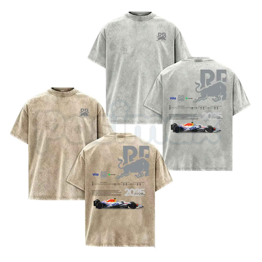 Men's Vintage Open Wheel Racing T-Shirt – Retro Grand Prix Graphic Tee, Washed Lightweight Cotton Motorsport Streetwear Top-Pasimax