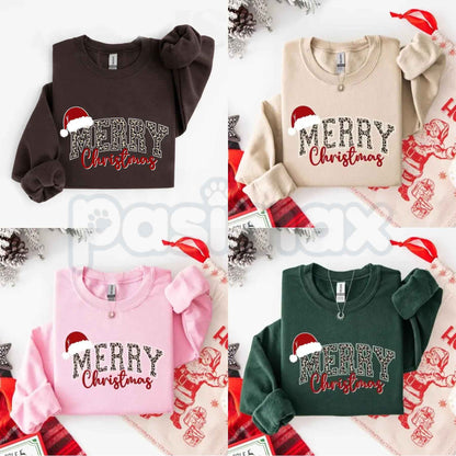 Merry Christmas Sweatshirt | Buffalo Plaid Family Holiday Crewneck-Pasimax