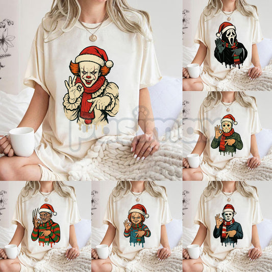 Merry Creepmas "Six Seven" Hand Sign T-Shirt - Funny Christmas 6 7 Tee, Dark Humor Holiday Apparel-Pasimax