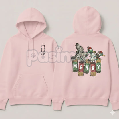Merry Duck Hoodie – Funny Christmas Duck Graphic Pullover, Festive Holiday Humor Apparel, Unisex-Pasimax