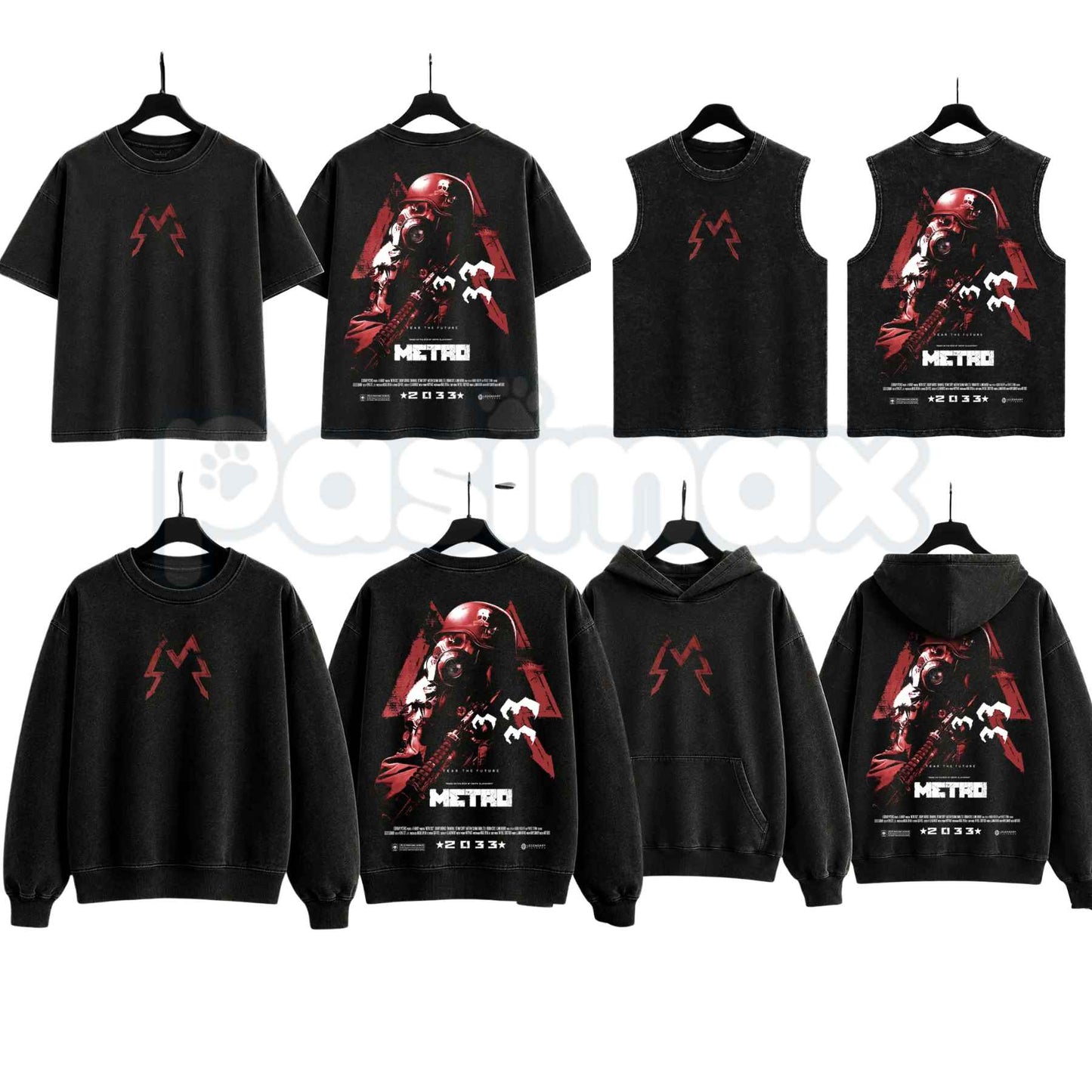 Metro 2033 Post-Apocalyptic Gaming Apparel – Retro Washed Graphic Oversized T-Shirt, Tank Top, Sweatshirt, Hoodie Vintage Streetwear-Pasimax