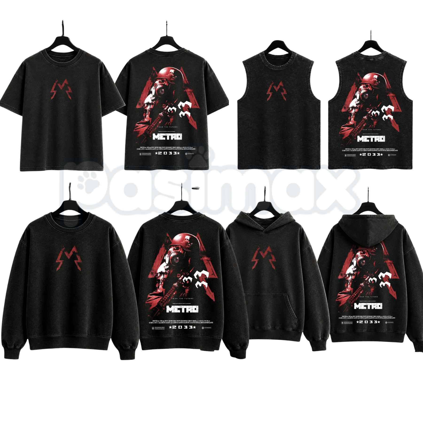 Metro 2033 Post-Apocalyptic Gaming Apparel – Retro Washed Graphic Oversized T-Shirt, Tank Top, Sweatshirt, Hoodie Vintage Streetwear-Pasimax