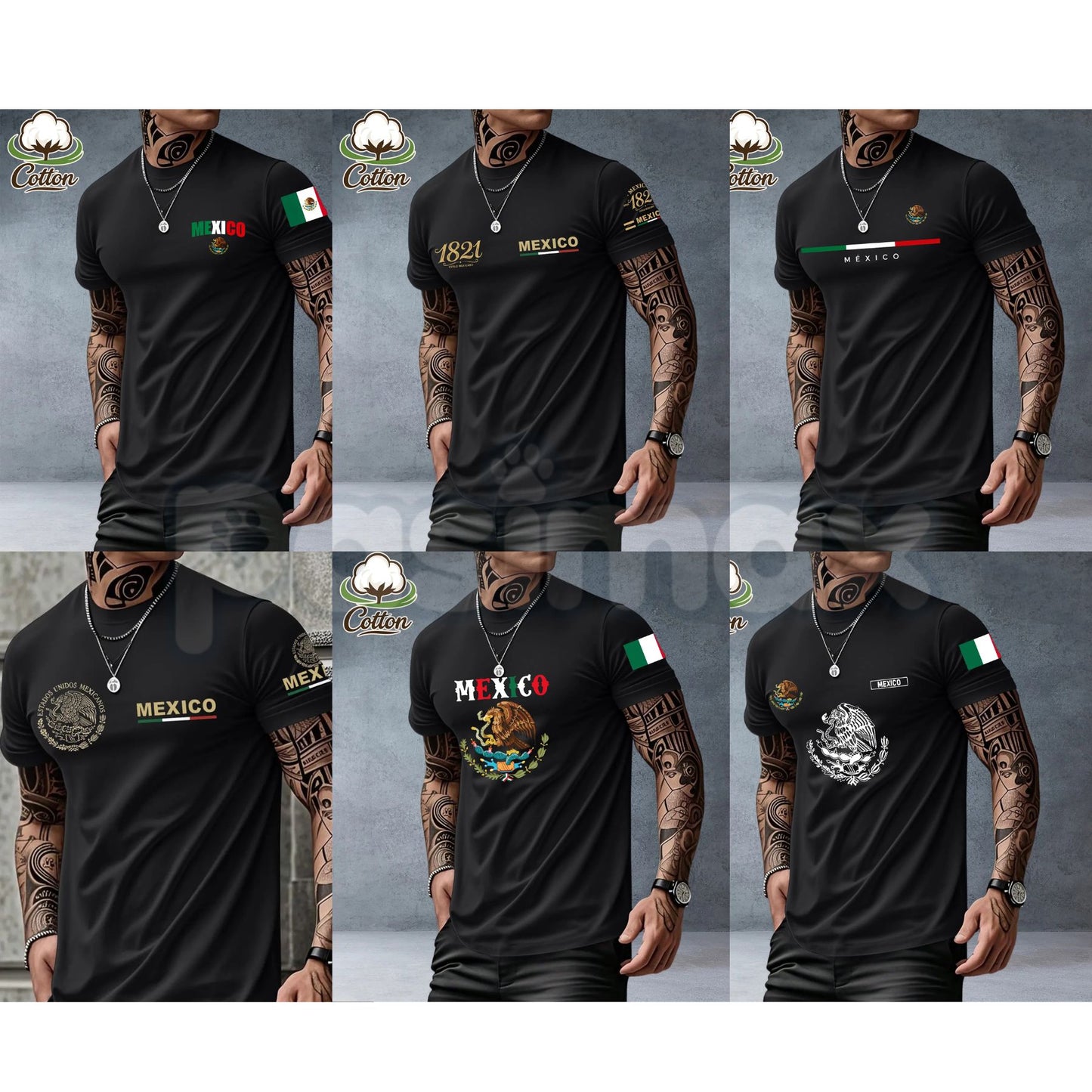 Mexican-Themed Print T-Shirt for Men – Retro Mexico Pride Graphic Tee, Bold Latino Heritage Unisex Streetwear Shirt-Pasimax