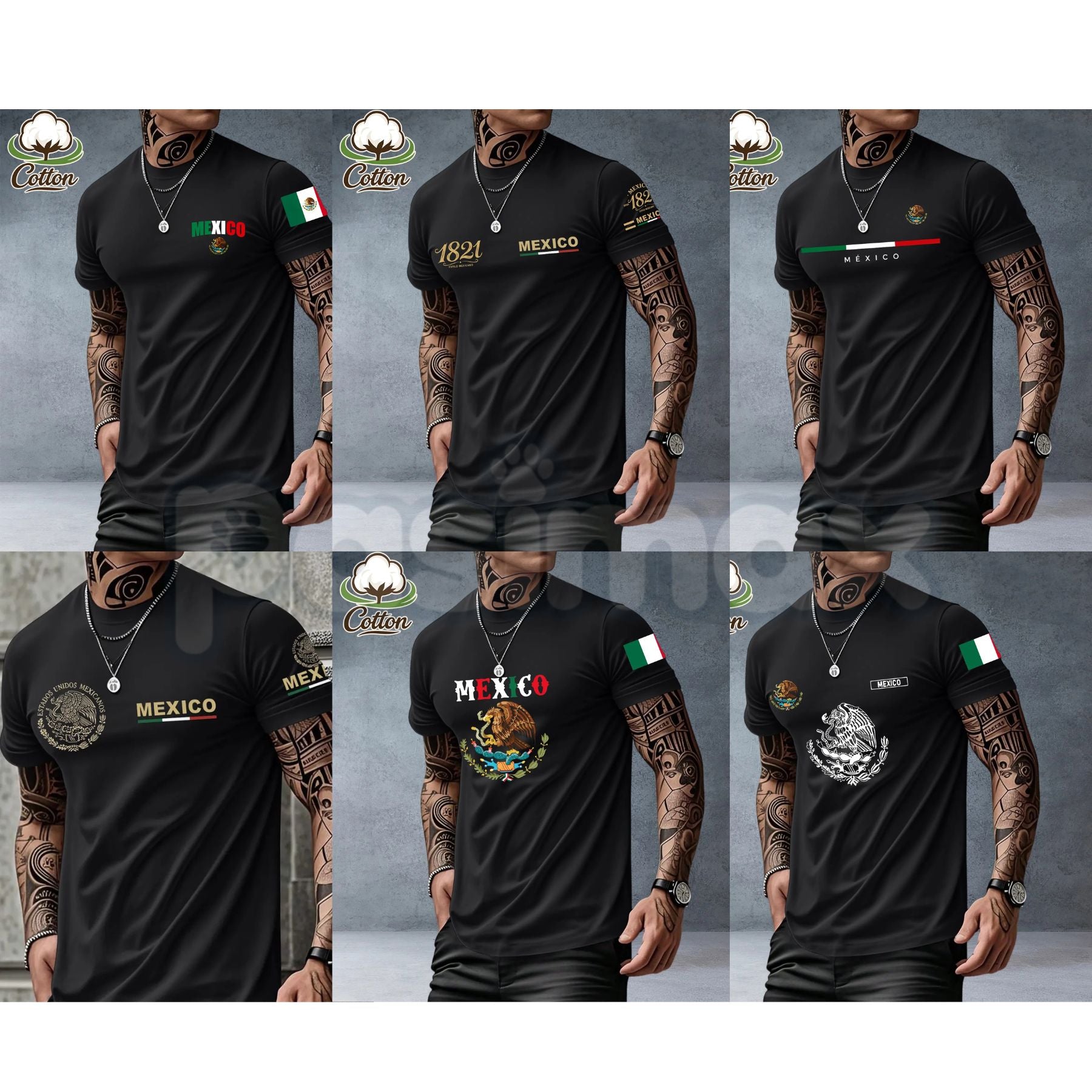 Mexican-Themed Print T-Shirt for Men – Retro Mexico Pride Graphic Tee, Bold Latino Heritage Unisex Streetwear Shirt-Pasimax