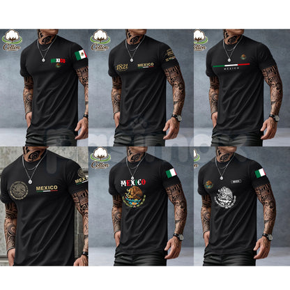 Mexican-Themed Print T-Shirt for Men – Retro Mexico Pride Graphic Tee, Bold Latino Heritage Unisex Streetwear Shirt-Pasimax