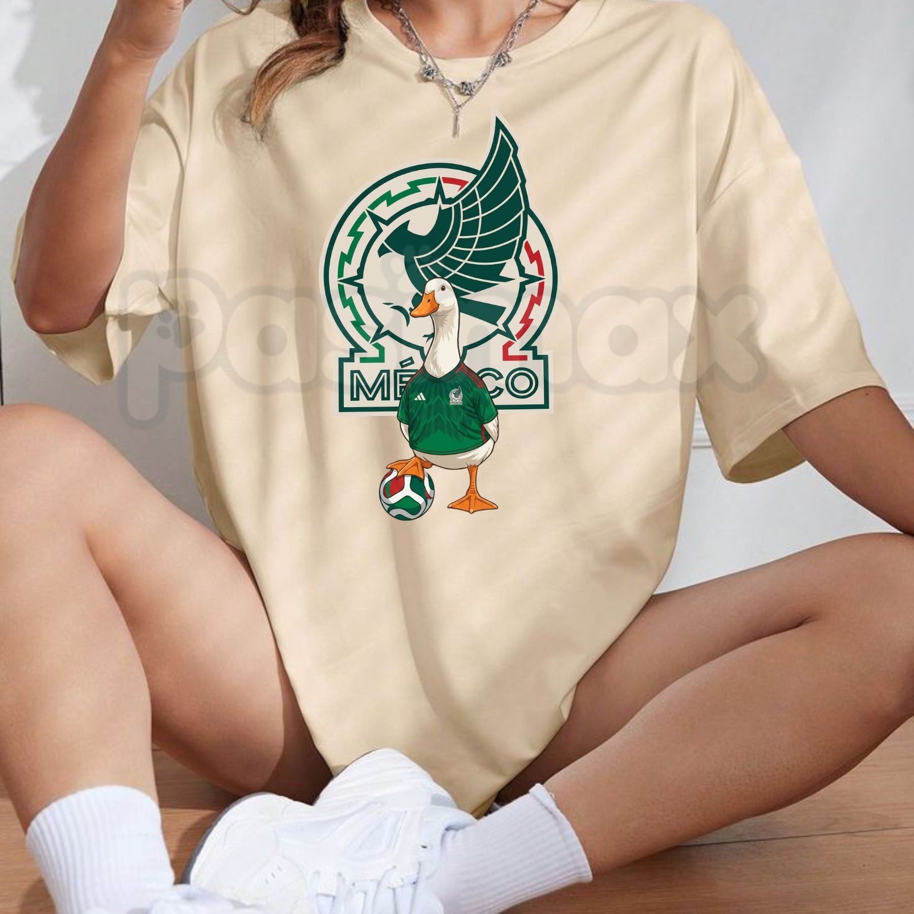 Mexico 26 Funny Goose Cup T-Shirt – Vintage Mexican Duck Flag Soccer Tee, Humorous World Tournament Fan Unisex Shirt-Pasimax