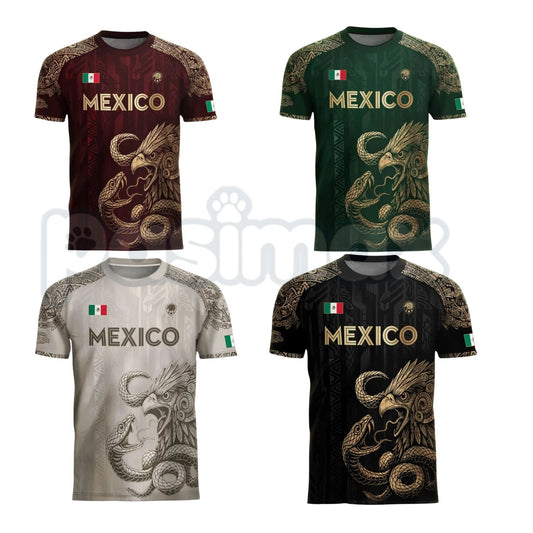 Mexico Aztec Eagle Heritage Soccer Jersey – All Over Print Men's Football Shirt, Mexican Pride Fan Apparel-Pasimax